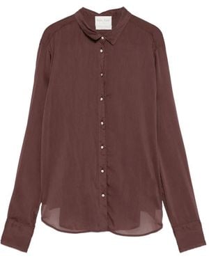 forte_forte Polo-Collar Shirt - Brown