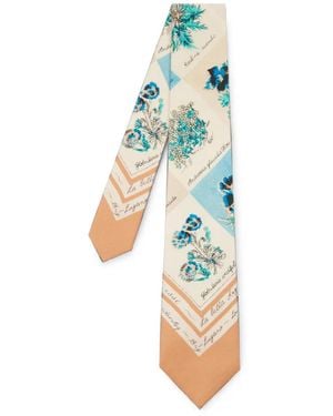 Paul Smith Silk 'Garden Flower' Tie - Blue