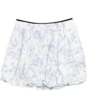 Maje Floral-Print Bubble Mini Skirt - White
