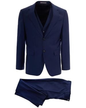 BOSS Button-Fastening Suit (Set Of Three) - Blue