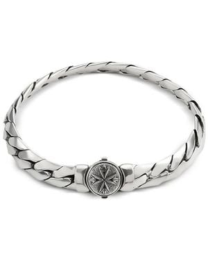 Emanuele Bicocchi Herringbone Chain Logo Bracelet - Metallic