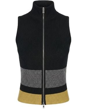 Toccin Jayla Zip-Front Sleeveless Cardigan - Black
