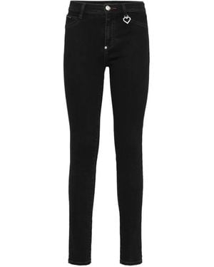 Philipp Plein High Rise Slim-Fit Jeans - Blue