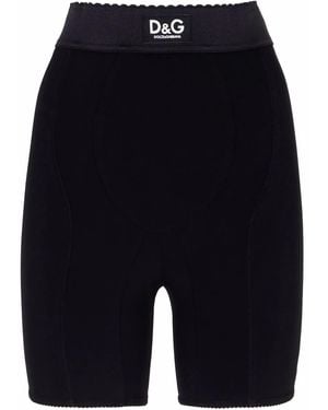 Dolce & Gabbana Logo-Print Cycling Shorts - Blue