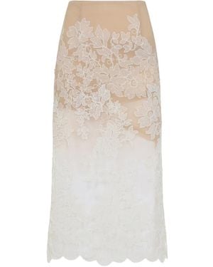 Ermanno Scervino Floral-Lace Skirt - White