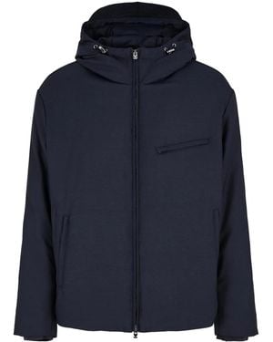 Emporio Armani Wool Blend Jacket - Blue