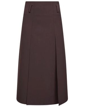 Blanca Vita Panelled Midi Skirt - Brown