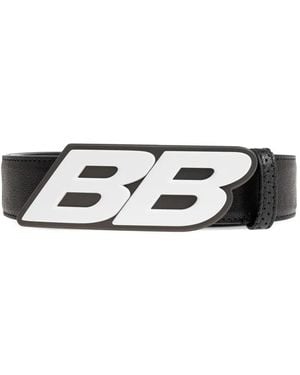 Balenciaga Bb Logo-Plaque Belt - White