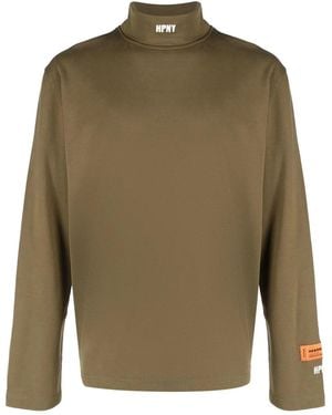 Heron Preston Langarmshirt Mit Logo-Print - Grün