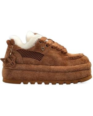 Naked Wolfe Beau Platform Trainers - Brown