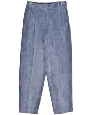 Brunello Cucinelli Pleated Corduroy Pants - Blue