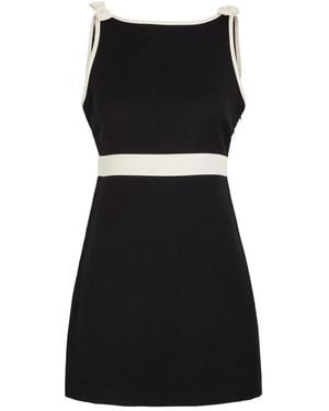 LoveShackFancy Catrice Bow-Appliqué Mini Dress - Black