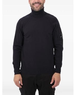 C.P. Company Maglione A Collo Alto Con Tasche - Blu
