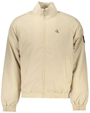 Calvin Klein Logo-embroidered bomber jacket - Natur