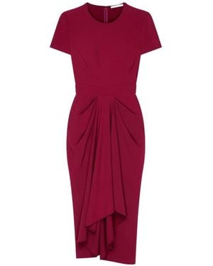 Givenchy Wrap-Front Short-Sleeve Midi Dress - Red