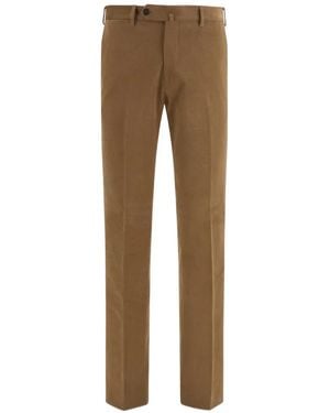 Germano 1952 Corduroy-Texture Tailored Trousers - Natural