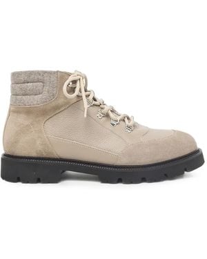 Peserico Schnürstiefel Mit Kontrasteinsätzen - Weiß