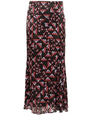 Isabel Marant Katae Geometric-Print Midi Skirt - Black
