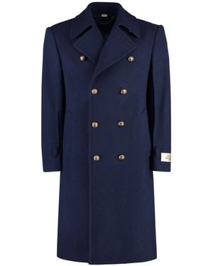 Gucci Wool Felt Overcoat - Blue