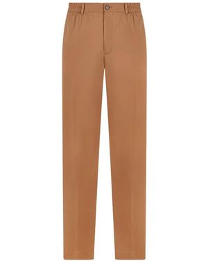 Slowear Elasticated-Waistband Button-Flap Trousers - Natural