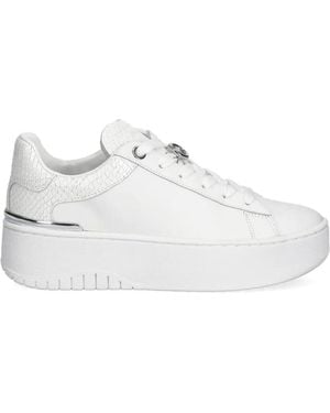 MICHAEL Michael Kors Dottie Reptile-Effect Platform Sneakers - White