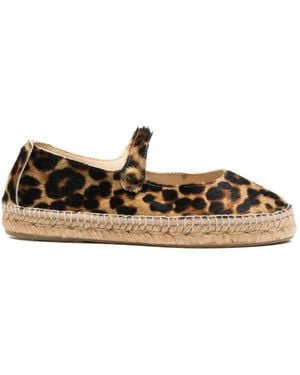 Manebí Leopard-Print Touch-Strap Espadrilles - White
