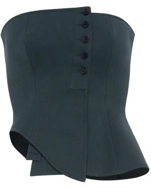 Jean Paul Gaultier Asymmetric strapless top - Azul