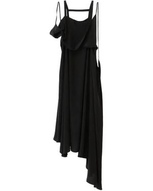 ALAINPAUL Draped-Design Asymmetric Dress - Black