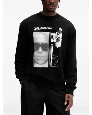 KARL LAGERFELD Graphic-Print Sweatshirt - Black