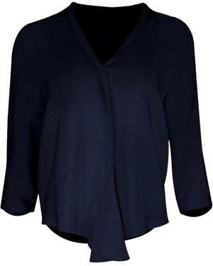 Peter Cohen Drape Collar Blouse - Blue