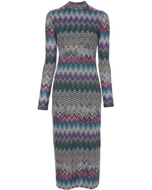 Missoni Zigzag Woven Midi Dress - Blue