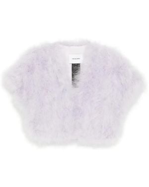 Yves Salomon Feather Cape - White
