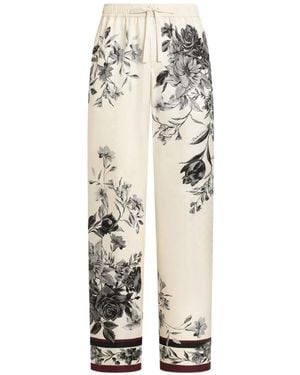 Dolce & Gabbana Pantalon Vanity À Fleurs - White