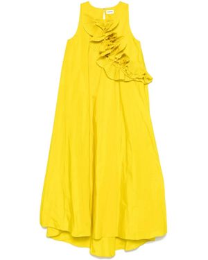 P.A.R.O.S.H. Ruffled-Detail Maxi Dress - Yellow