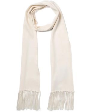 Tom Ford Ribbed Fringe Scarf - White