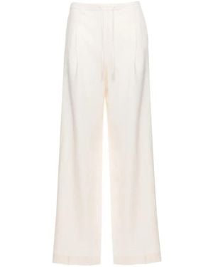 Marella Mlmalloro Drawstring-Waist Ide-Leg Pants - White