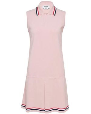 Thom Browne Rwb Stripe Pleated Mini Dress - Pink