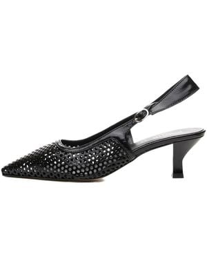 Poche Paris Leather Heeled Sandals - Black
