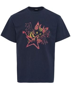 we11done Graphic-Print T-Shirt - Blue