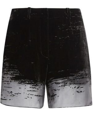 GRACE LING Pantalones Cortos Glitch Con Efecto Translúcido - Negro