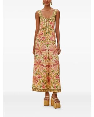 FARM Rio Palm Dream Jumpsuit - Mettallic