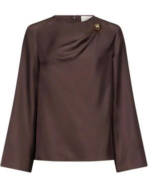 Loulou de Saison Azae Draped Top - Brown