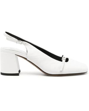 SERGIO MORETTI FIRENZE Buckle-Detail Slingback Pumps - White
