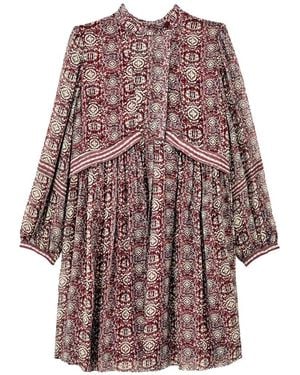 Ba&sh Dune Paisley-Print Shift Mini Dress - Rosso
