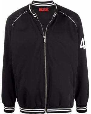 424 Bomberjacke Mit Logo-Ärmeln - Schwarz