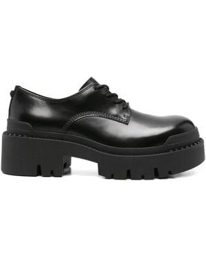 Ash Lace-Up Platform Derby Shoes - Black