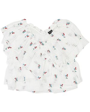 CALLIPYGIAN Floral-Embroidered Ruffled Blouse - White