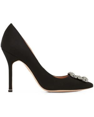 Manolo Blahnik Hangisi Crystal-Buckle Pumps - Black