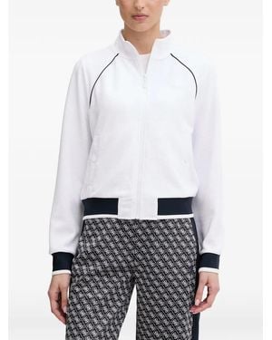 Guess Textured-Finish Full-Zip Sweatshirt - White