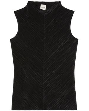 Calvin Klein Plissé Sleeveless Top - Black